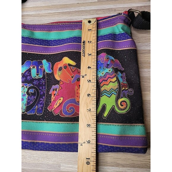 Laurel Burch Dog Puppy Clan Canvas Crossbody Tote Handbag Purse - Picture 14 of 14